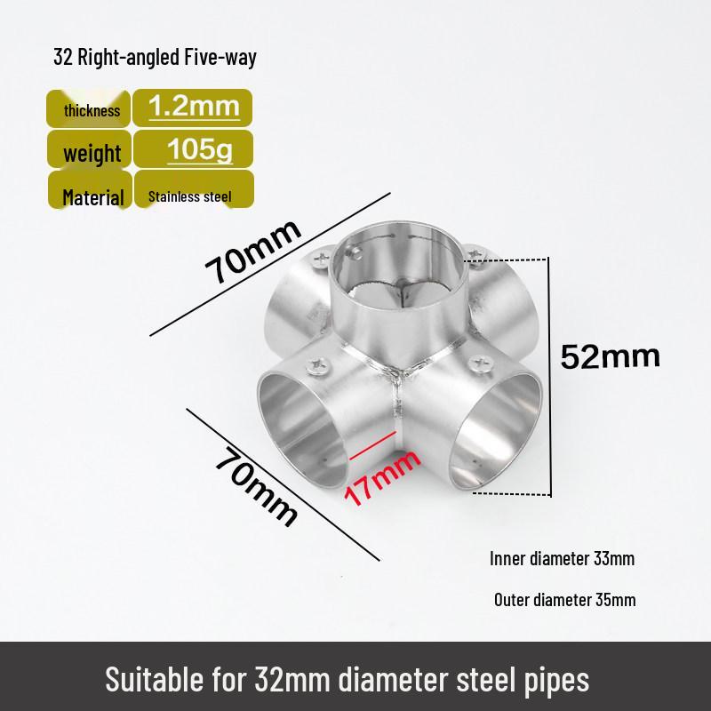 Stainless Steel Right Angle Elbow Union Tee Four-Way Pipe Fitting Combo