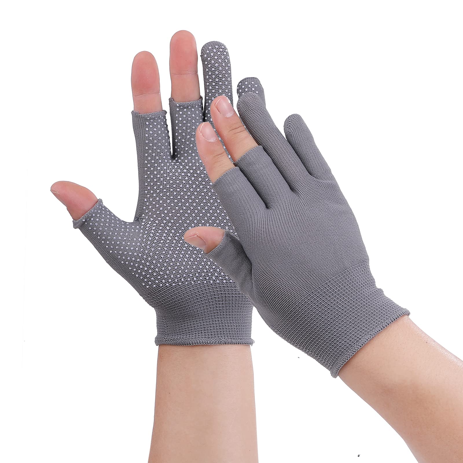 

Pureseek Fingerless Work Gardening Gloves 12-Pair Three-Toe Gloves, Gloves, Non-Slip, (Gray) серый