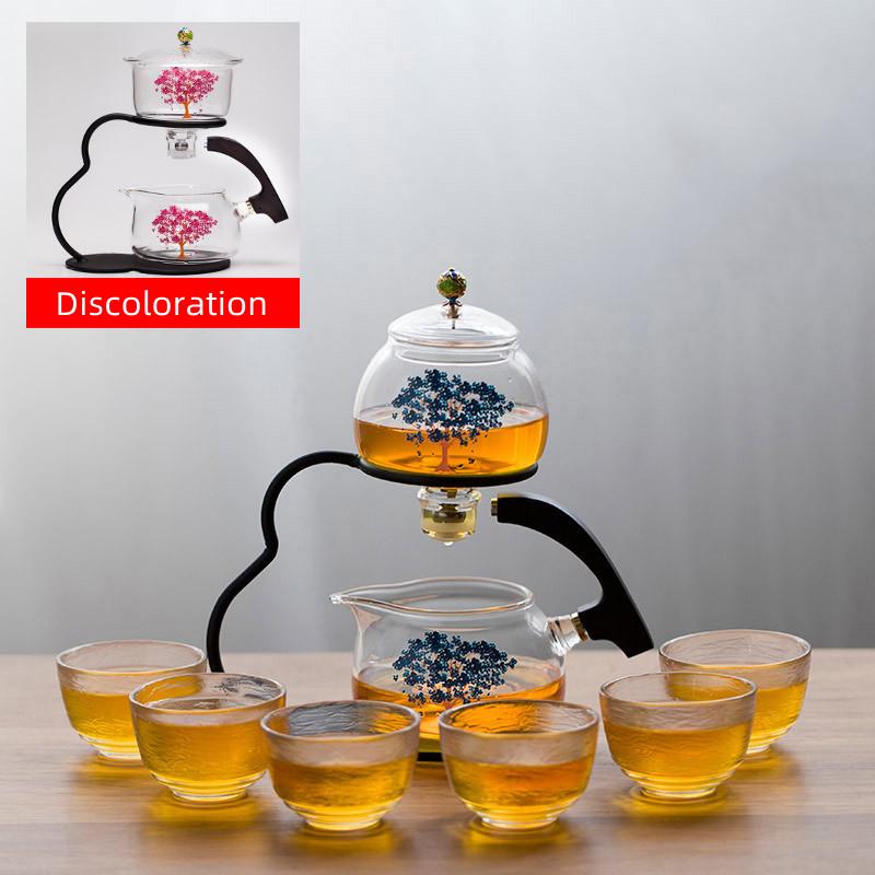 Discoloration Teapot Glass Automatic Tea Making Household Pu'er Scented Kung Fu tea Tea Set Infuser Drinking Tea Maker