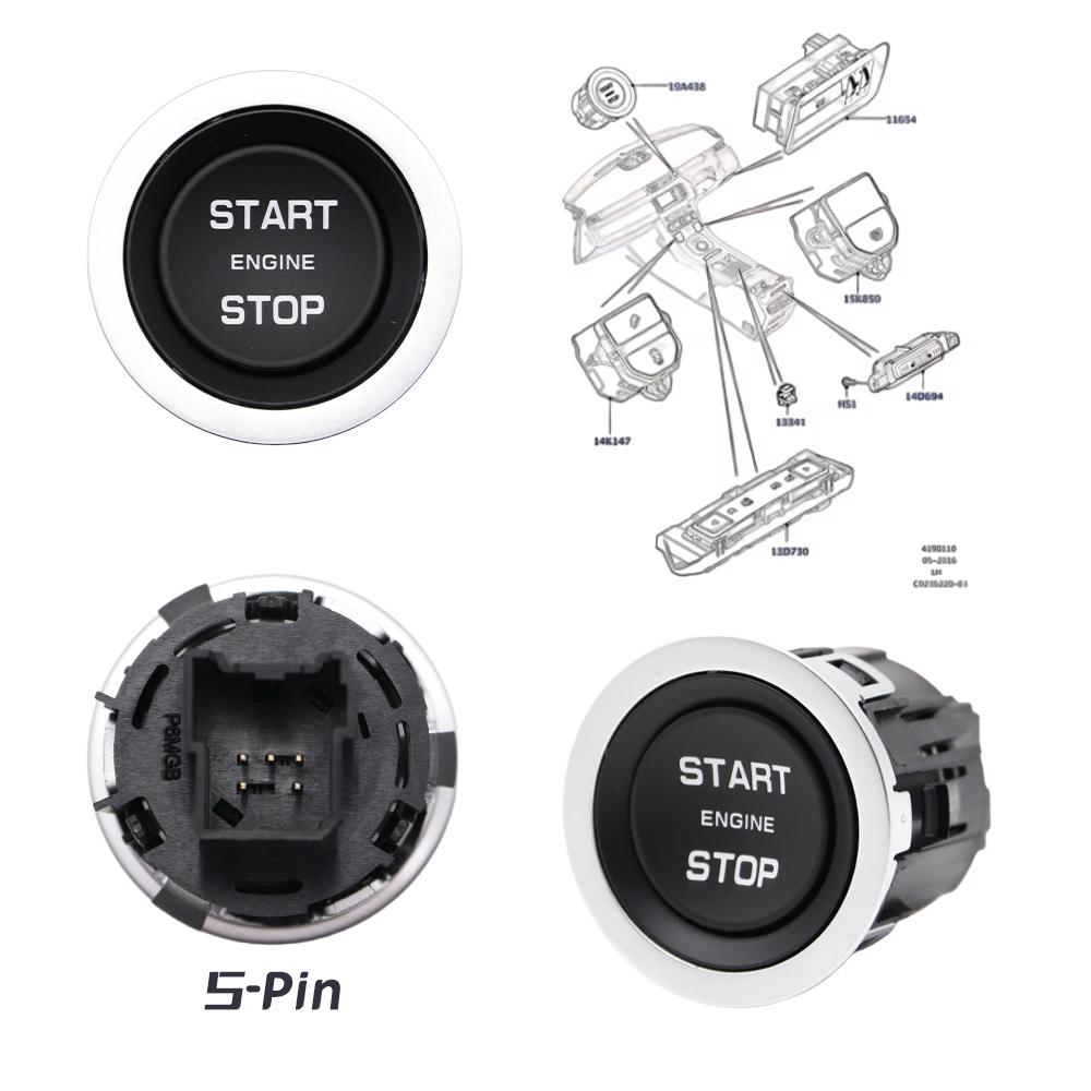 LR070381 Car Start Stop Switch Push Button For Land 2016 - 2021 Rover Discovery 5 Range Rover Sport Velar L560 L405 L494 L462