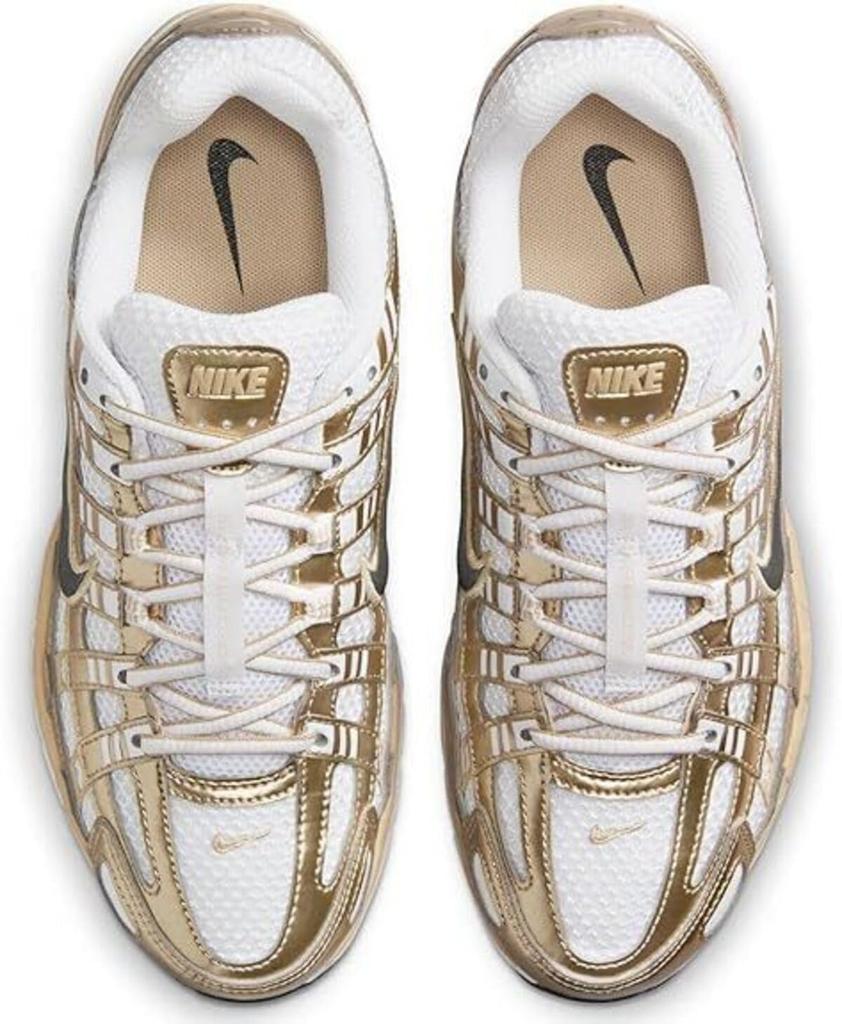 Nike Lifestyle Shoes W P-6000 GLD Tech Mesh Low-Top Unisex White/Gold/Black 27.5 Cm