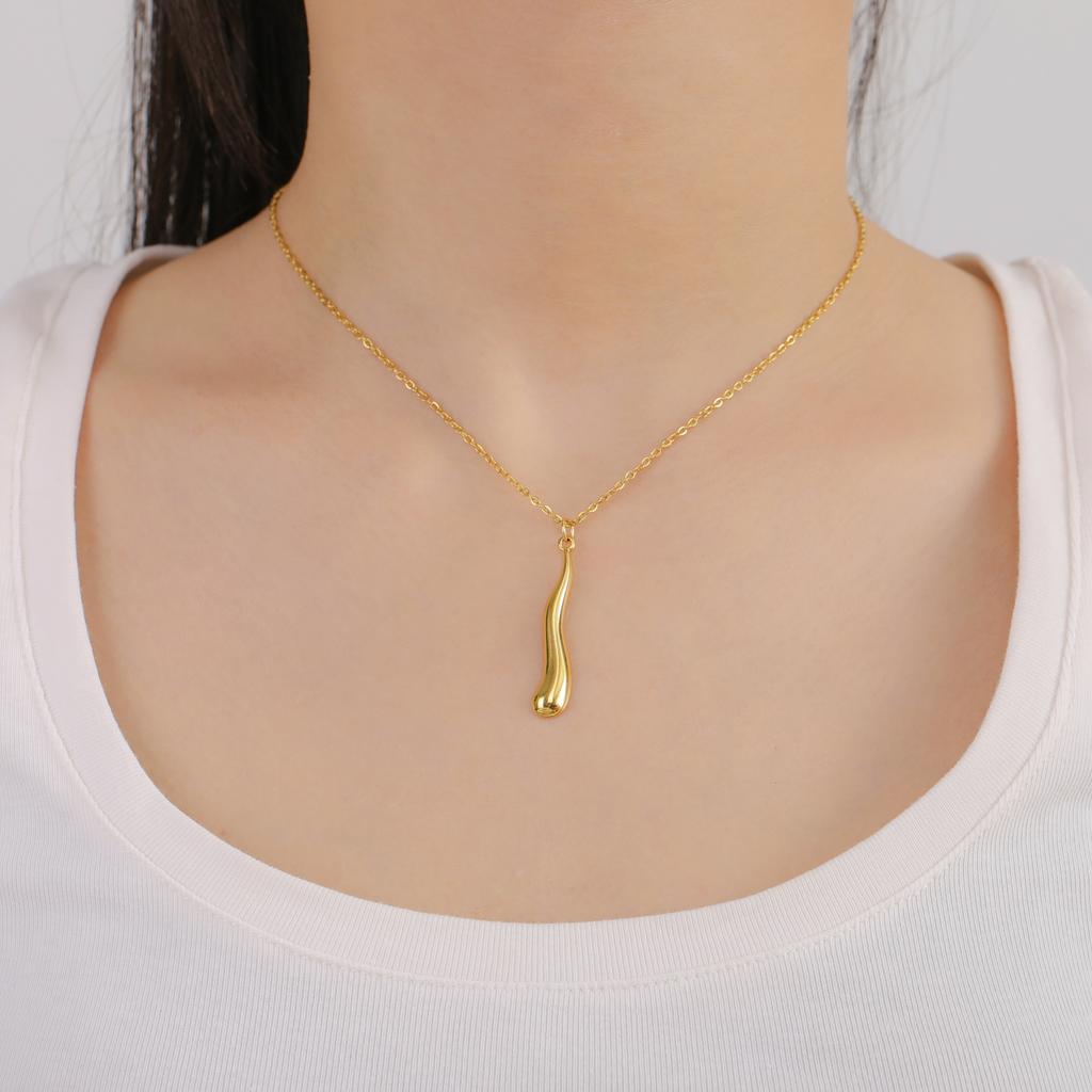 Cazador Water Drop Tear Drop Women's Necklace Stainless Steel Trendy Jewelry Minimalist Choker Chain 2026 Wedding Party Gift
