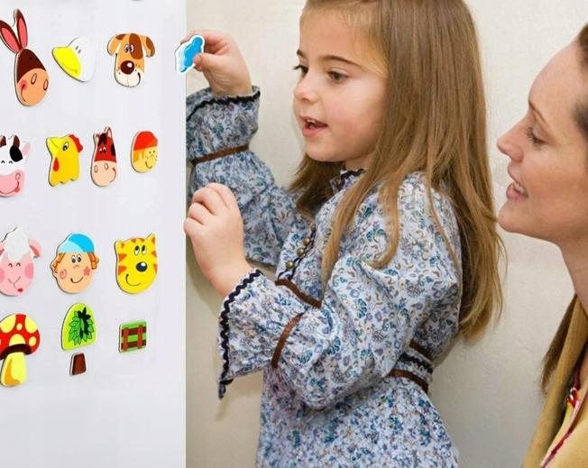 Educational Wooden Eco Magnetic Board Puzzle Farm 107 Elements