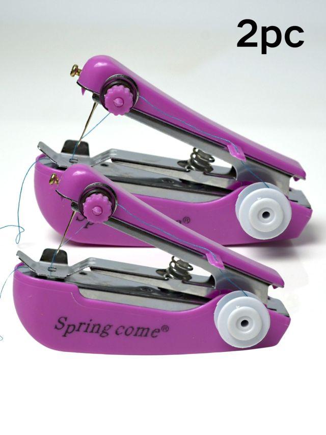Mini machine à coudre manuelle portable, 1/2 pièces, pour la maison, pour l'extérieur, les voyages, galvanisée