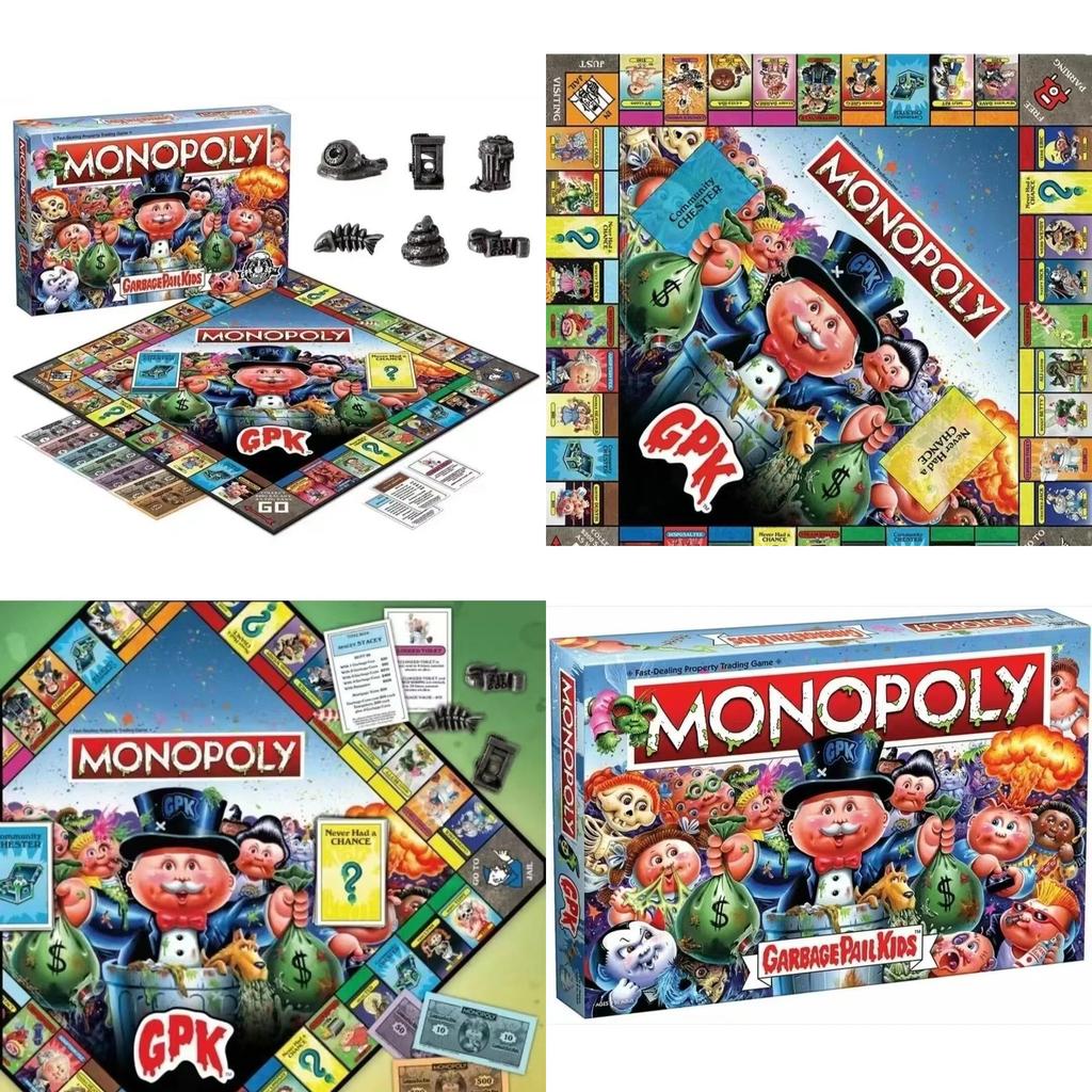 Garbage Pail Kids Monopoly Board Game With Card Decks For Teen Collectors