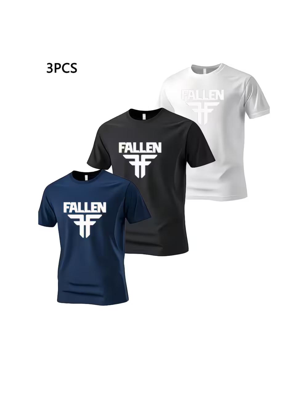 Men S Trendy Three-Piece Set Featuring a T-Shirt with Creative Letter Patterns S