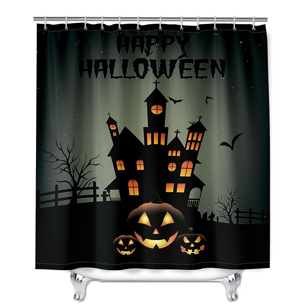 Happy Halloween Festive Adorable Cartoon Cute Pumpkin Ready-made Sheer Window Blinds Curtain Sets Suitable Bedrooms Children Living Interior Room