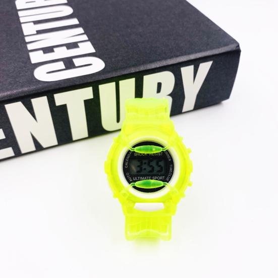 Montre Digitale Choc Lecture Cadran Rond Résistante Facile Anti-décoloration Montre-bracelet Précise pour Enfants