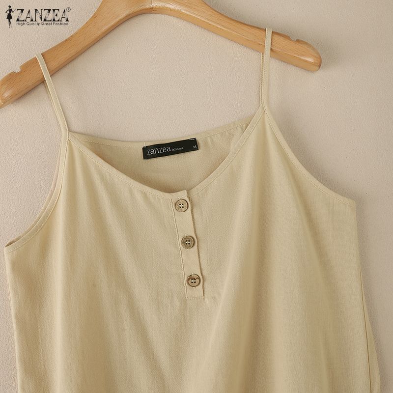 ZANZEA Women Casual Straps Sleeveless Slip Tops Camisoles