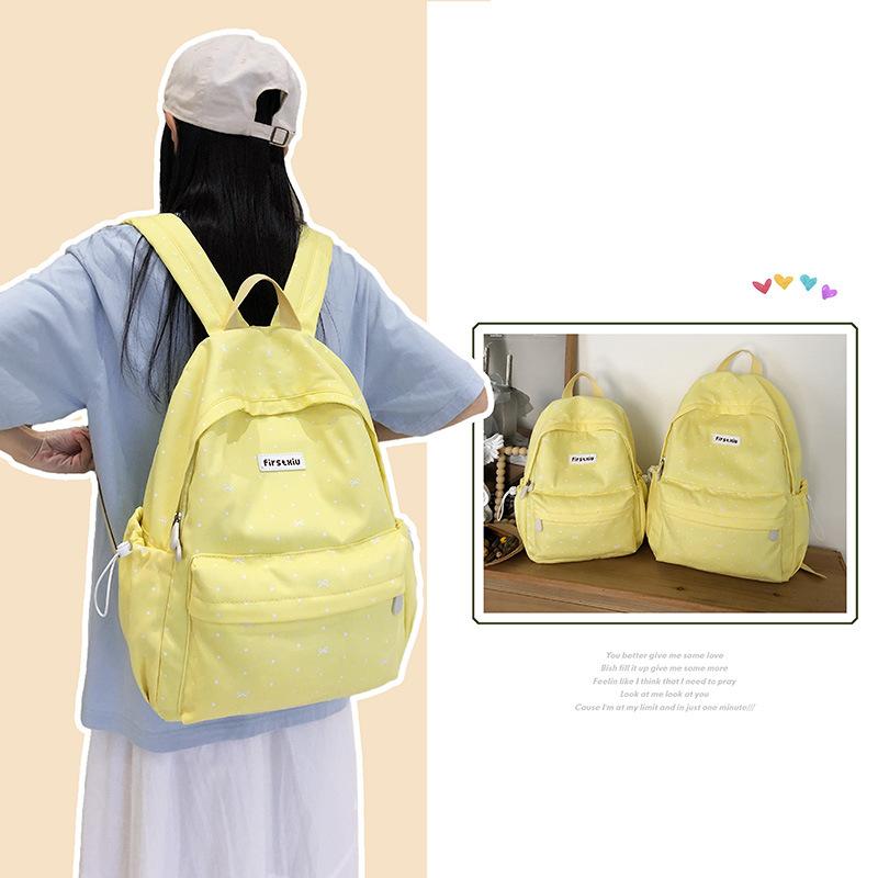 High-Value Japanese and Korean Style Fresh Polka Dot Print Backpack for Girls and Boys Elementary and Middle School Students Double Shoulder Bag