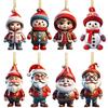 2 Pcs Christmas Ornaments Cartoon Snowman Santa Claus Acrylic Pendant Xmas Tree Hanging Decoration for Holiday Party Decor Car Accessories