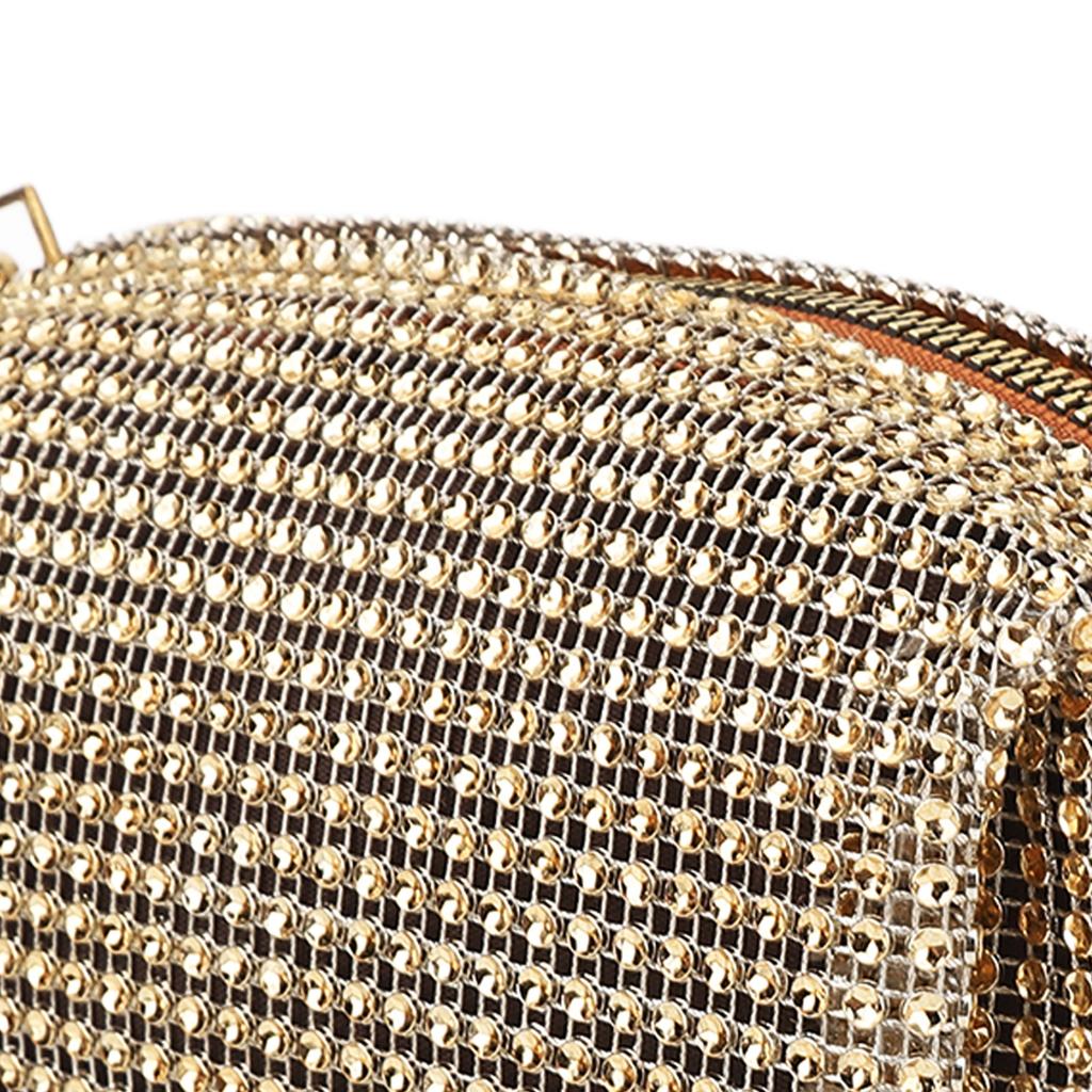 Women Messenger Bag Golden Rhinestones Handbag Thick Chain Messenger Bag Fashionable Trendy Handbag