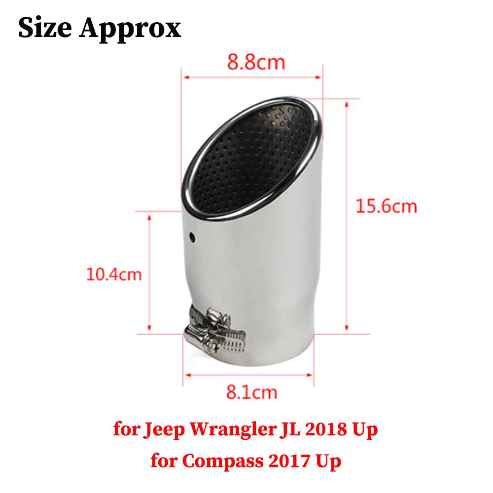 

Car Tailpipes Exhaust Muffler Tail Exhaust Tip Education for Jeep Wrangler JL 2018-2025 for Compass 2017+ Exterior Accessories