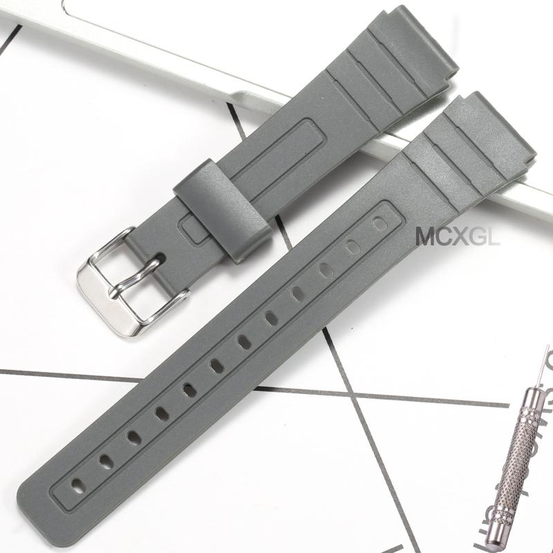 Resin Watch Accessories Suitable for Casio F-91W F-84 F-94 F-105 Men's Replacement Band  Waterproof Watch Band Rubber Strap