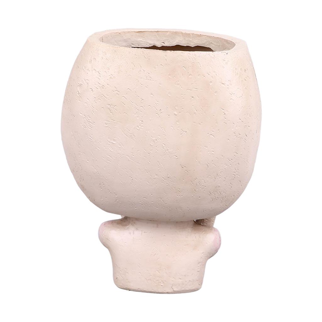 Ansiktskrukor Stor Kaliber Harts Dräneringshålsdesign Kreativt Huvud Suckulentplanteringskruka för