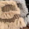 Rabbit Fur Knitted Woolen Hat for Women In Winter Cute Face Showing Small Warm Hat  Thickened Ear Protection Hat  Plush Bucket Hat
