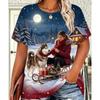 Women Christmas Shiba Inu Puppy T‑Shirt, Girl Playing Snow Winter Xmas Graphic Casual Short Sleeve Tee Holiday Daily Outfit