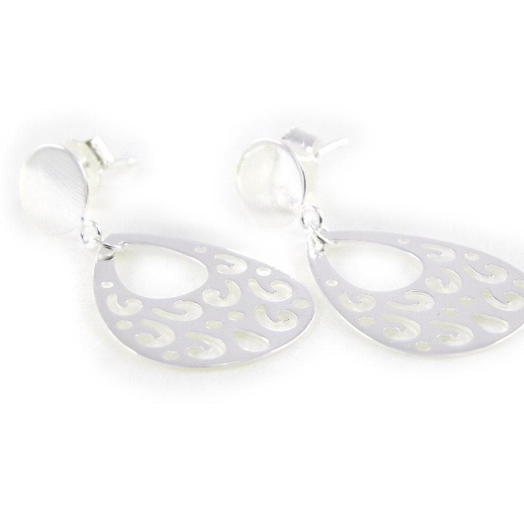 Les Trésors De Lily [G3416] - Silberne 'Choreographie'-Ohrringe - 26x14 mm