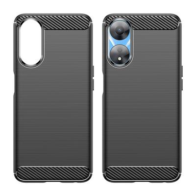 TPU Case for Oppo A78 5G/A58 5G/A58x 5G,Brushed Carbon Fiber Texture Cell Phone Cover