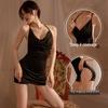 Aesthetic Erotic Lace Camisole & Slit Pajama Set - Backless Temptation Nightgown