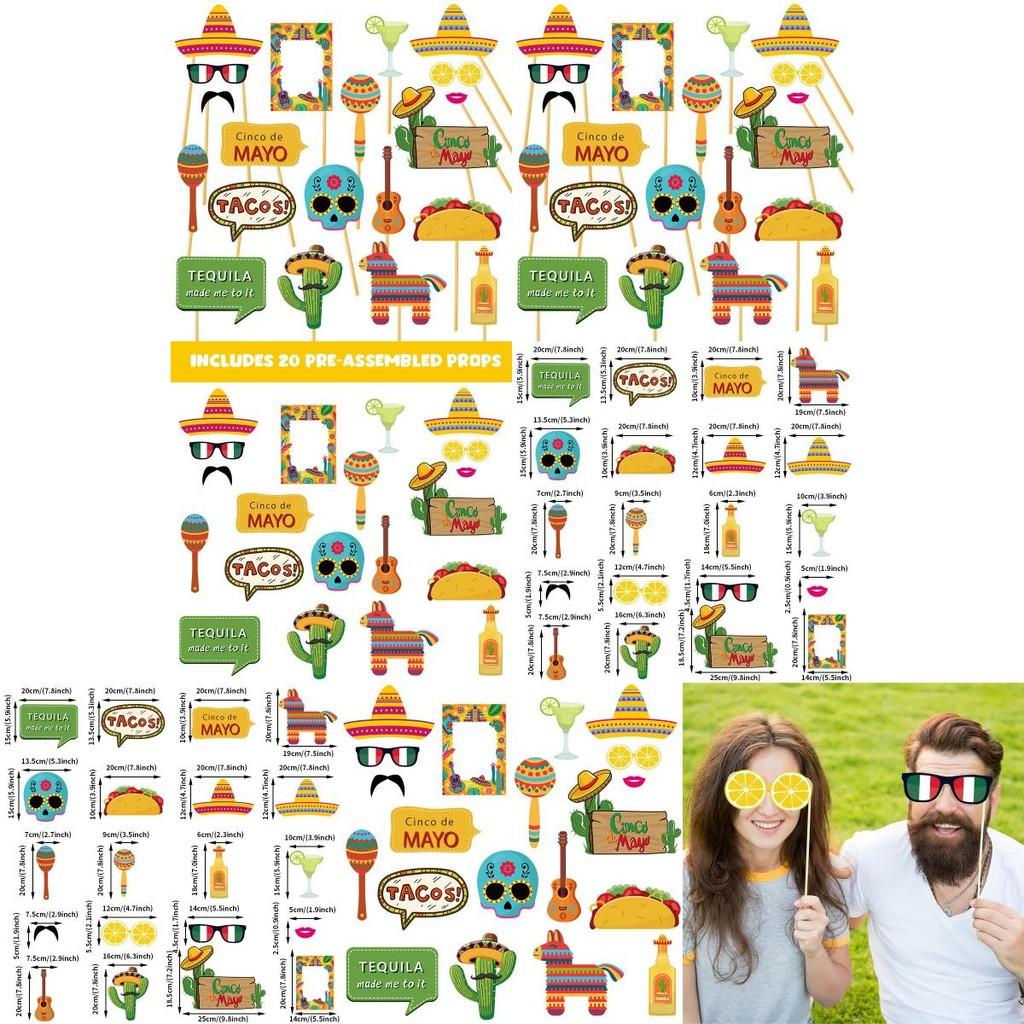Mexican Carnival Photo Props Party Decorations With Paper Material For Festive Events