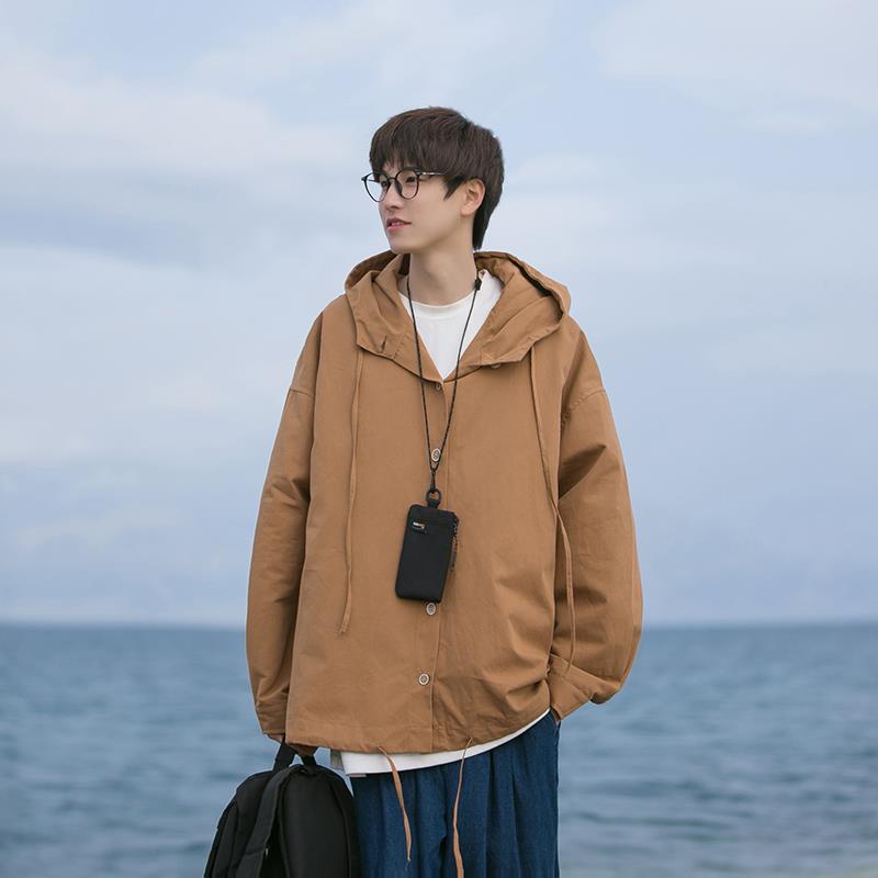 Fashion Hooded Jacket, Men's Long Sleeved Single Breasted Hiphop Coat