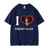 I Heart Edward Cullen Twilight Graphics Print Tee Shirt Unisexs Clothing Couples Fashion T Shirt Unisex Cotton Oversized Tshirt