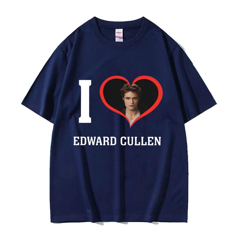 I Heart Edward Cullen Twilight Graphics Print Tee Shirt Unisexs Clothing Couples Fashion T Shirt Unisex Cotton Oversized Tshirt