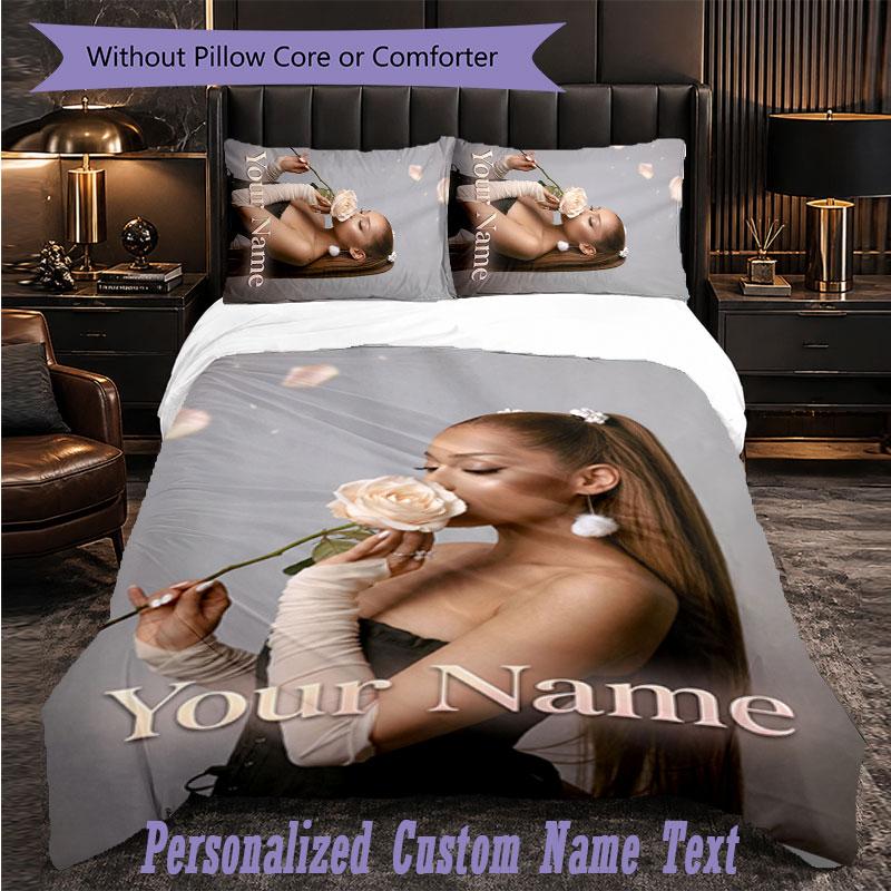 Personalized 3Pcs Bedding SetAyliva Custom Text Duvet Cover Pillowcase Set Bedroom Gift