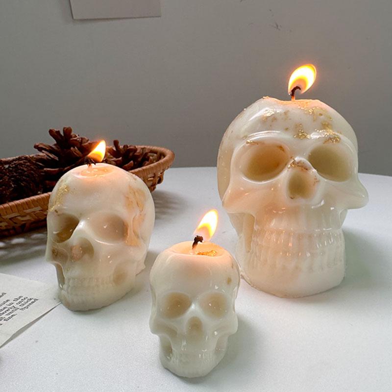 Halloween Ornament Silicone Candle Mold DIY Handmade Skull Scented Candle Soap Plaster Resin Casting Molds Home Decor Craft Gift