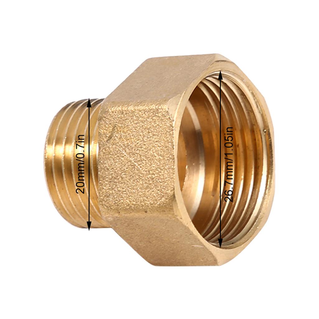 1pc Brass Water Pipe Fitting Connector Hex Bushing Reducer Adapter 1/2BSPT Male and 3/4BSPT Female Thread