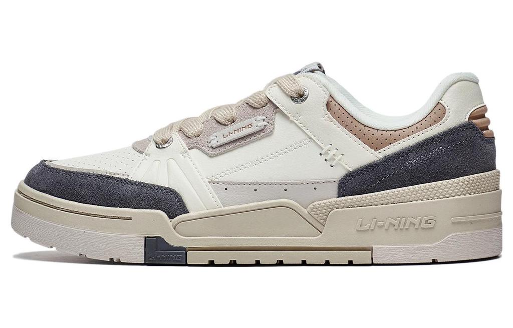 Li Ning Campaign 1.5 Slip Resistant Abrasion Resistant Low top Skateboard Shoes Men's White Gray Brown AGCT265-1