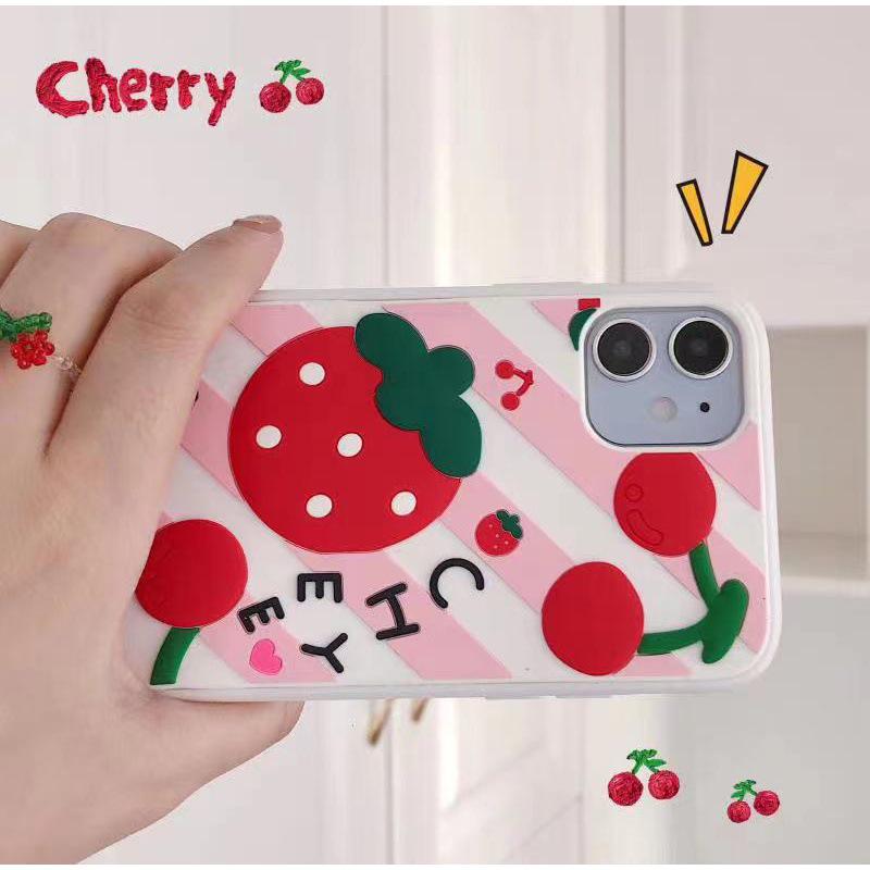 

3D Strawberry Silicone Phone Case for iPhone 11 Pro Max, 11 Pro, XS Max, XR, XS, 7 Plus iPhone 13 Mini белый