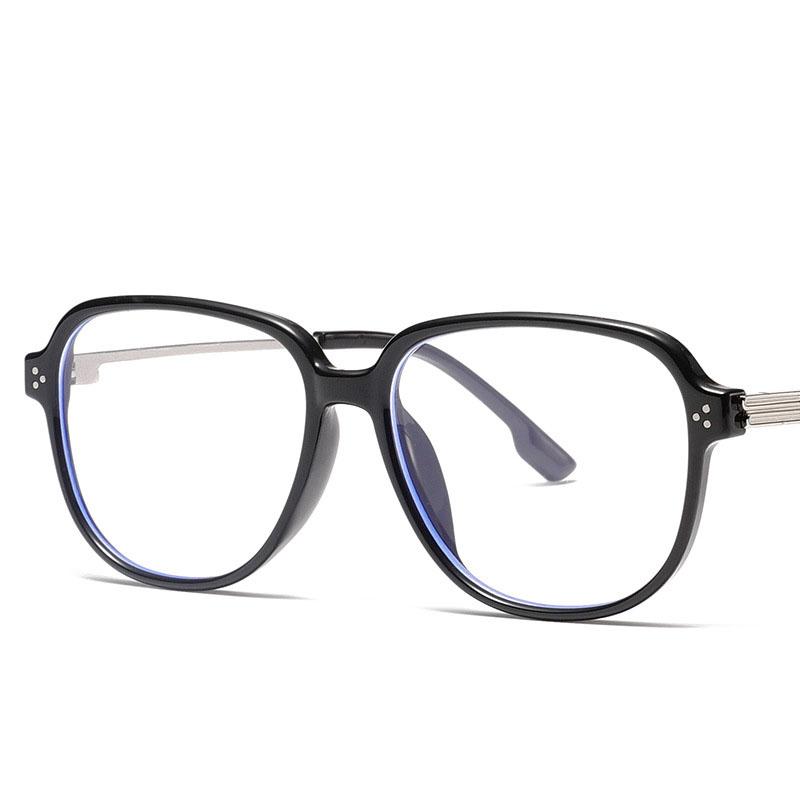 Fashion Style Glasses Frame High Quality Korean Style Men'S Glasses Rivets Decoration Blue Light Blocking Women Glass