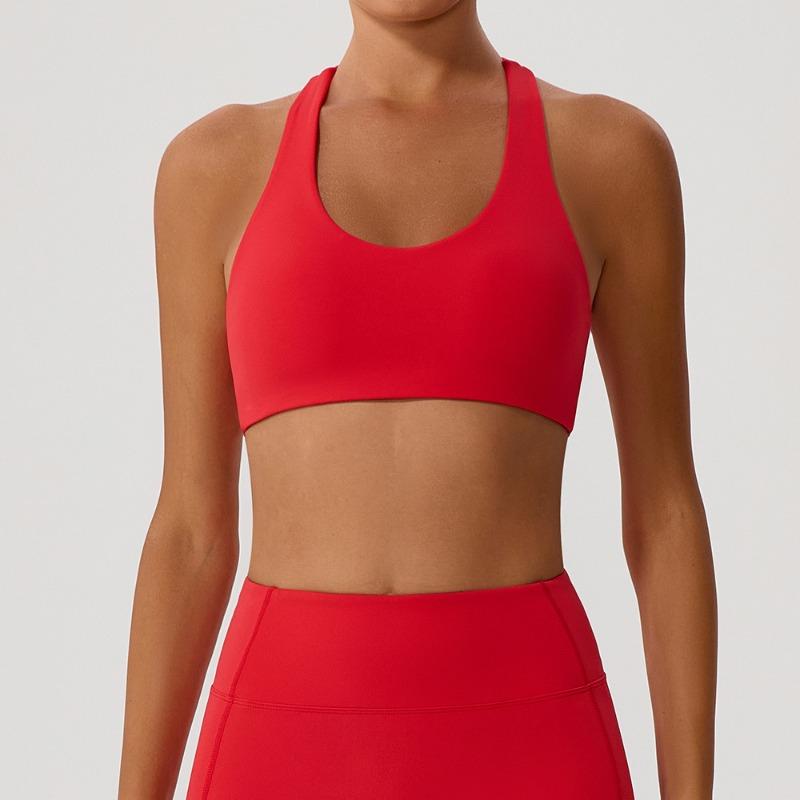 Women S Cross Heart Sleeveless Padded Yoga Bra For Workout