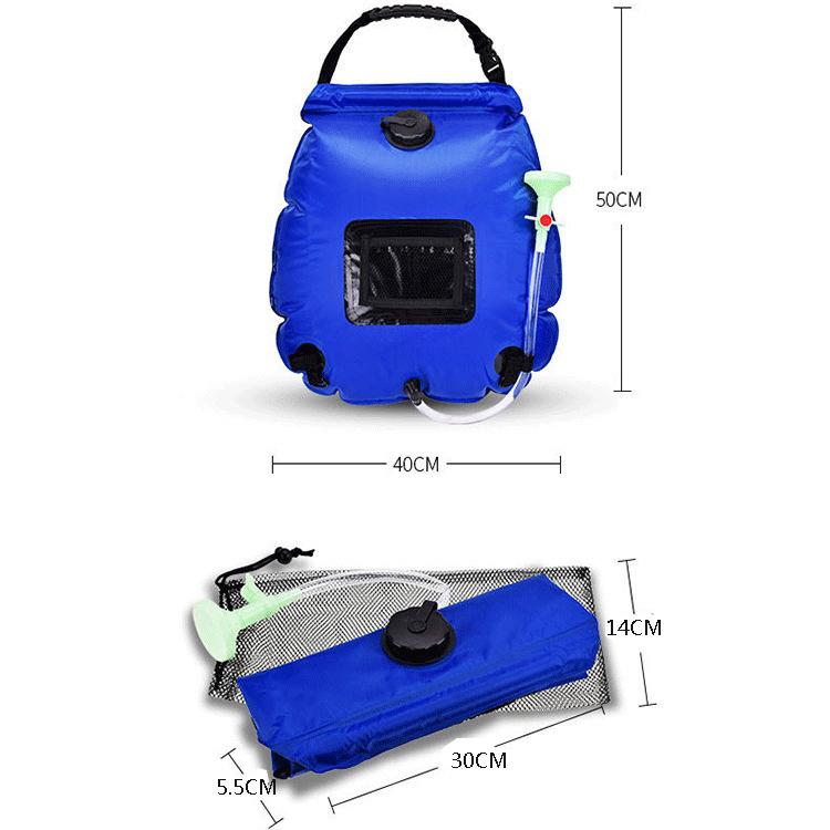 Outdoor Solar Water Bag Shower Bag Camping Shower Water Storage Bag Portable Shower Bag 20L Shower Water Bag