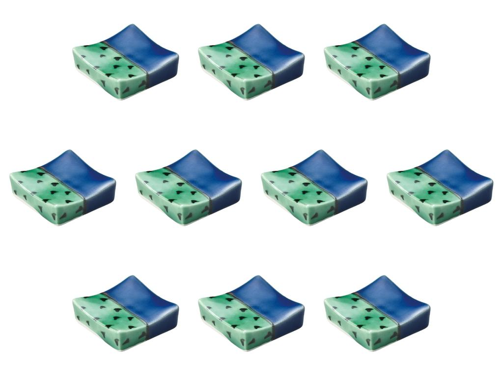 Set of 10 Kochi Square Chopstick Rests X Chopstick Rests Setomonohonpo [3.7 3.7 Cm]