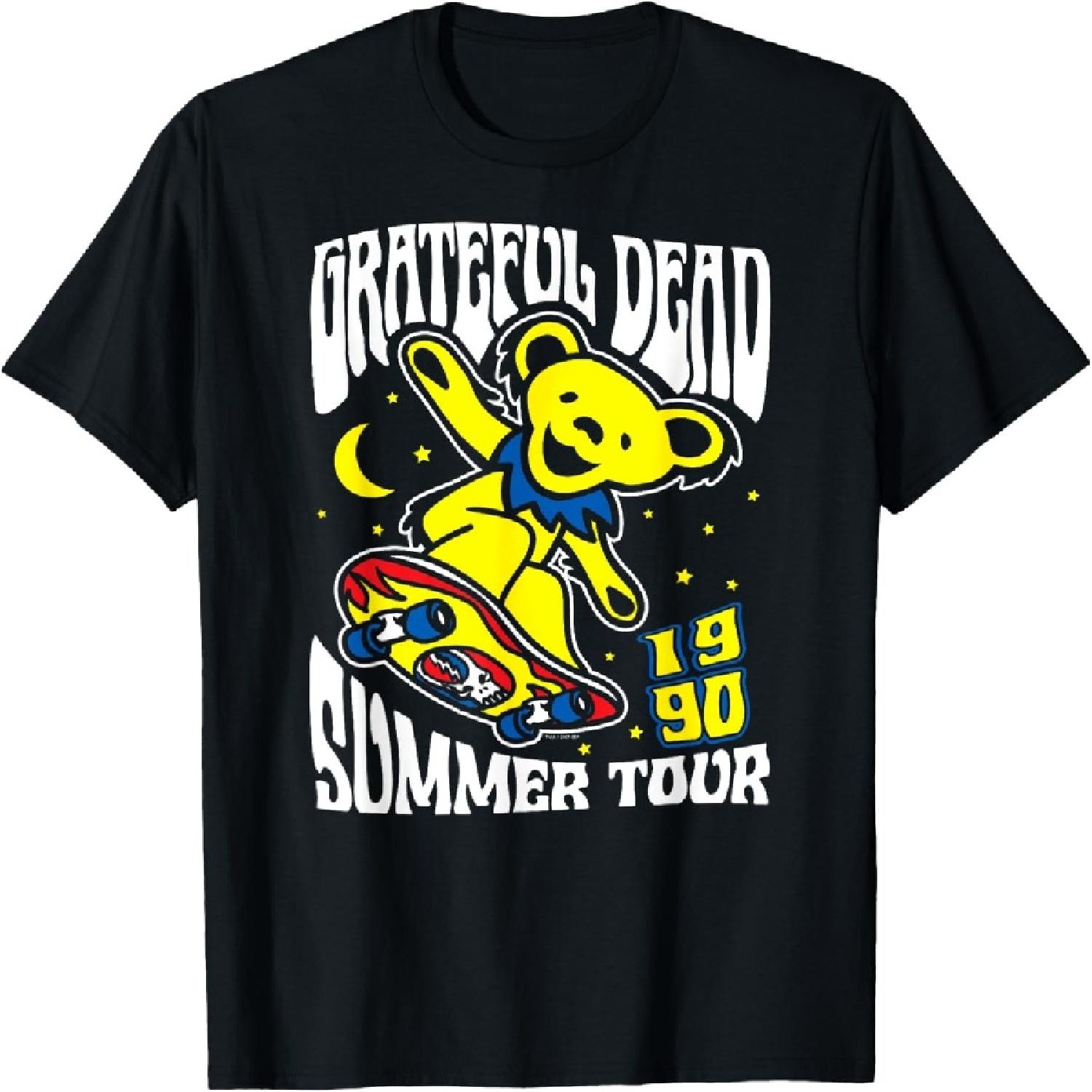 Grateful Dead Медведь на скейтборде Лето 90 Винтажная футболка группы XXXXXL разноцветный