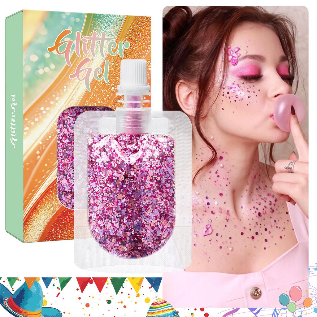Festival Glitter Gel Body Shimmer Face Stickers Eye Makeup Glitter Packets