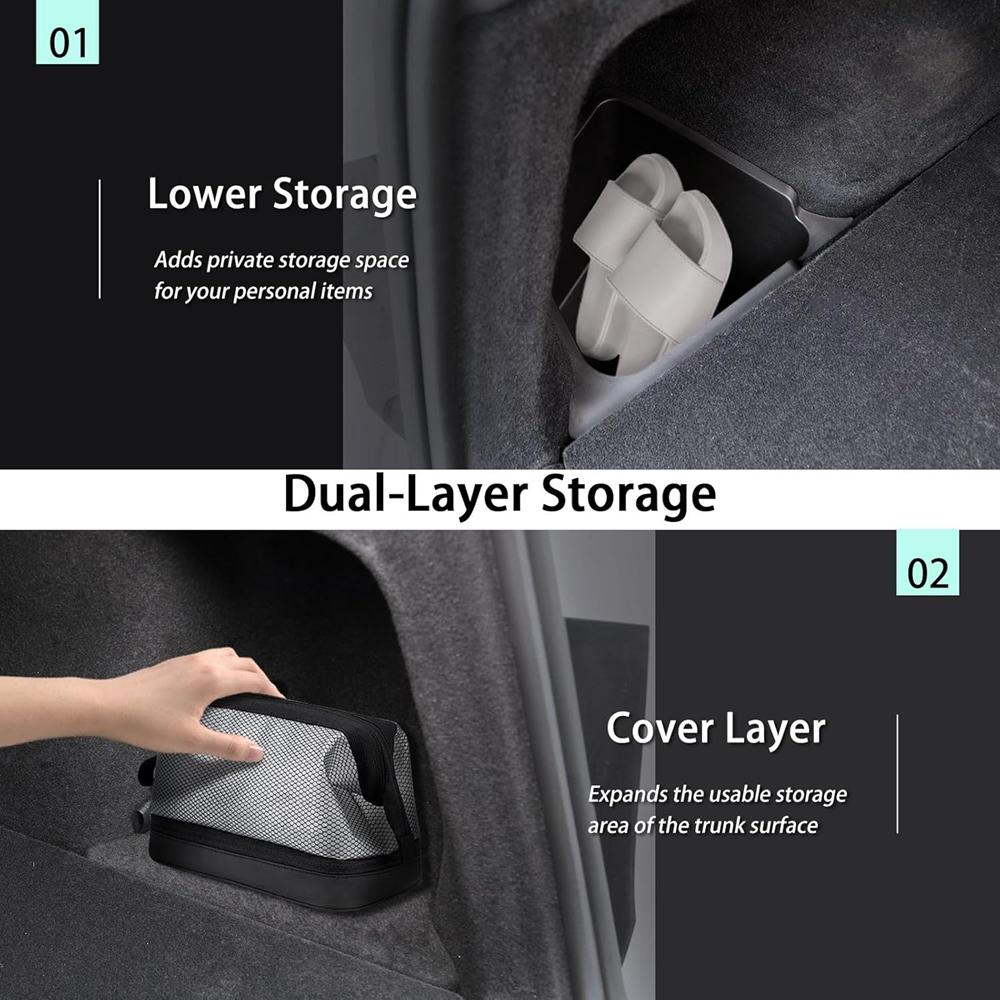 For 2026 2026 Tesla Model Y Trunk Organizer Trunk Storage Bins Cargo Mat Rear Trunk Side Storage Box Model Y Juniper Accessories