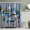 Modern Shower Curtain Set Waterproof Polyester Fabric Printing Bathroom Decor Artistic Blue Pink Black Yellow White Design For L