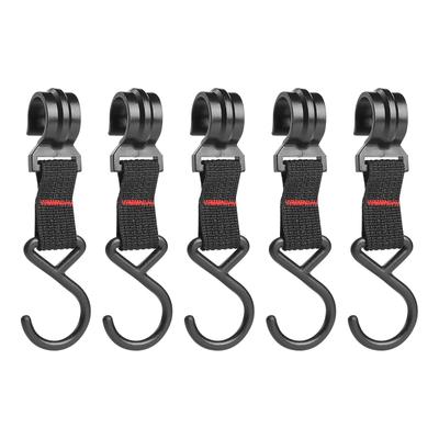 5 STÜCKE Schwarzes Rack Werkzeug Abnehmbarer Aufhängehaken Topf Pfanne Aufhänger Outdoor Camping S-förmige Hängehaken Aufbewahrungsschnalle