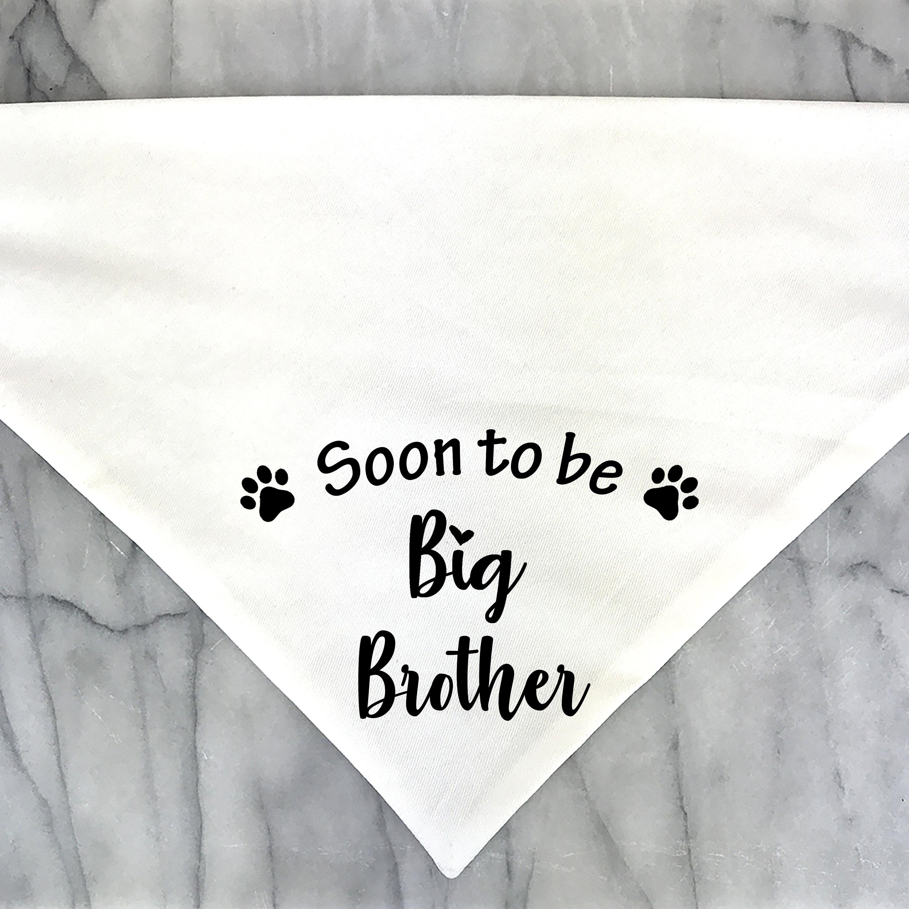

Soon To Be Big Sister Bro Dog Bandana Pregnancy Announcement Photos Shower Gift Gender Reveal Black White Scarf For Pet New Baby