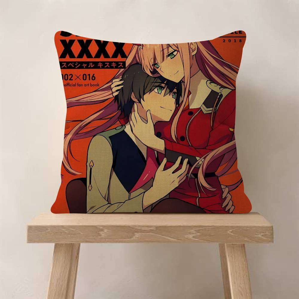 Anime DDarling In The Franxx Cushion Cover Car Throw Pillow Case For Sofa Car Christmas Gift