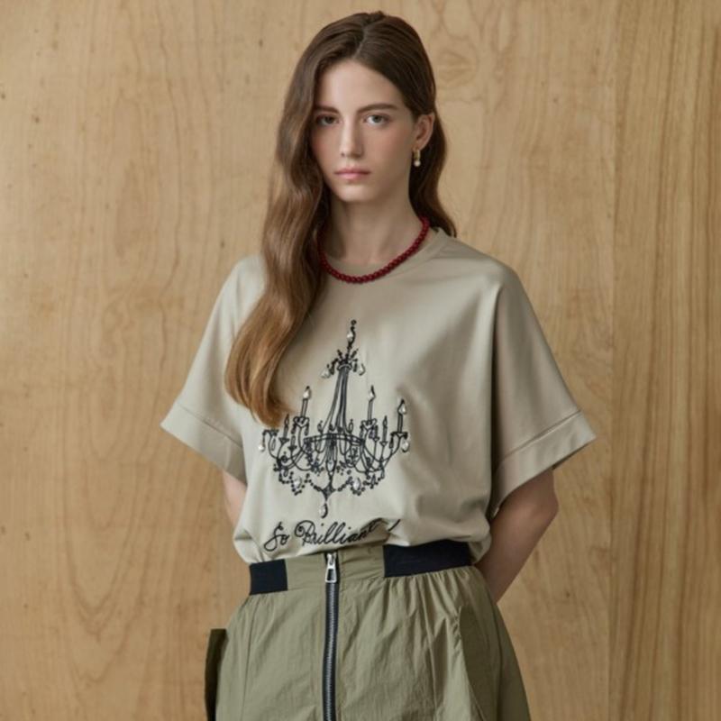 Maxza Cubic Chandelier Embroidery Loose FiT T shirT ze06qT008na
