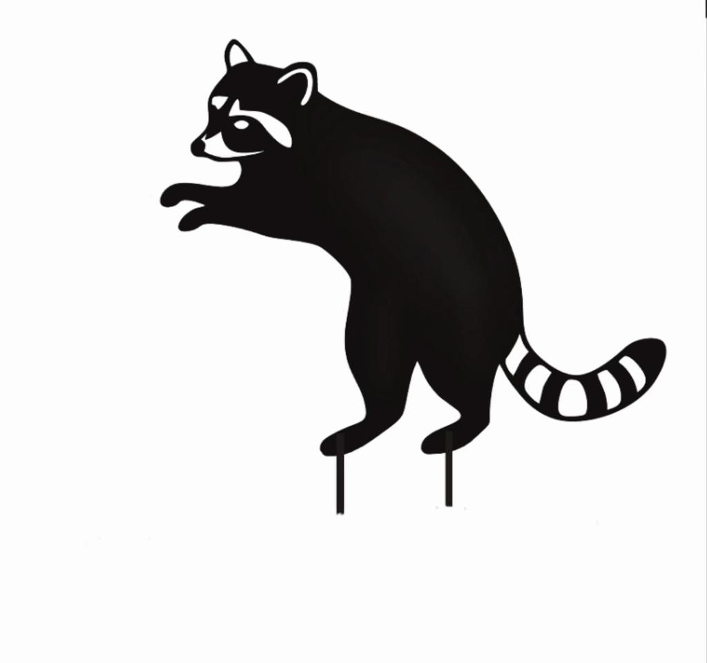 Metal Raccoon Garden Statues Stakes, Black Raccoon Silhouette Animals Decorative Garden Stakes,Statues Animal Stakes for Yard Decor and Lawn Ornaments