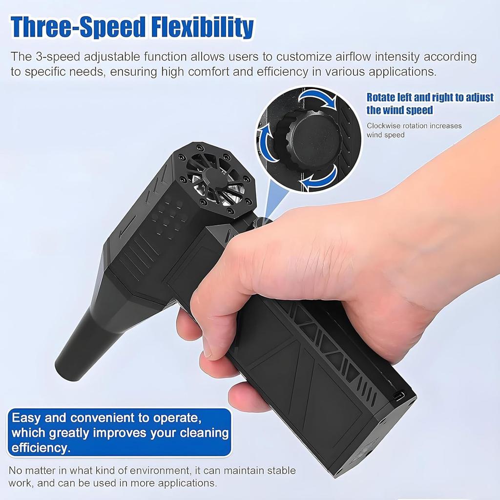 Strong Plastic Constructed Blower Large Power Boosted Fan Cordless for Home Office Dust Cleaning & Auto Care Applications