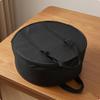 Woven Textile Storage Bag Structured Zippered Black Carry Case