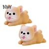 Micro Landscape Accessories 2Pcs Mini Dog Figurines, Cute Resin Puppy Miniature Animal Figures, Small Cat Ornaments for Landscape, DIY Crafts, Desktop