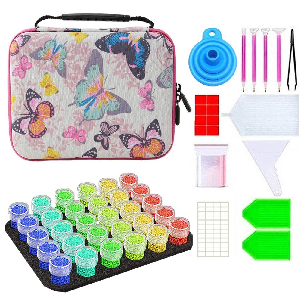 30 Slots Diamond Painting Storage Container Kits With 20pcs Diamond Painting Tool Accessories Bead Mosaic Storage Container Bag